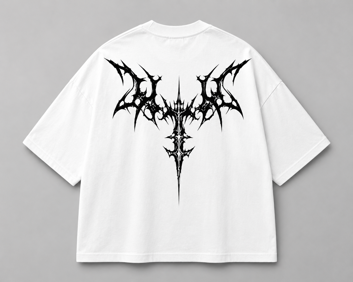 Premium White Oversized Tribal Graphic T-Shirt - Image 2