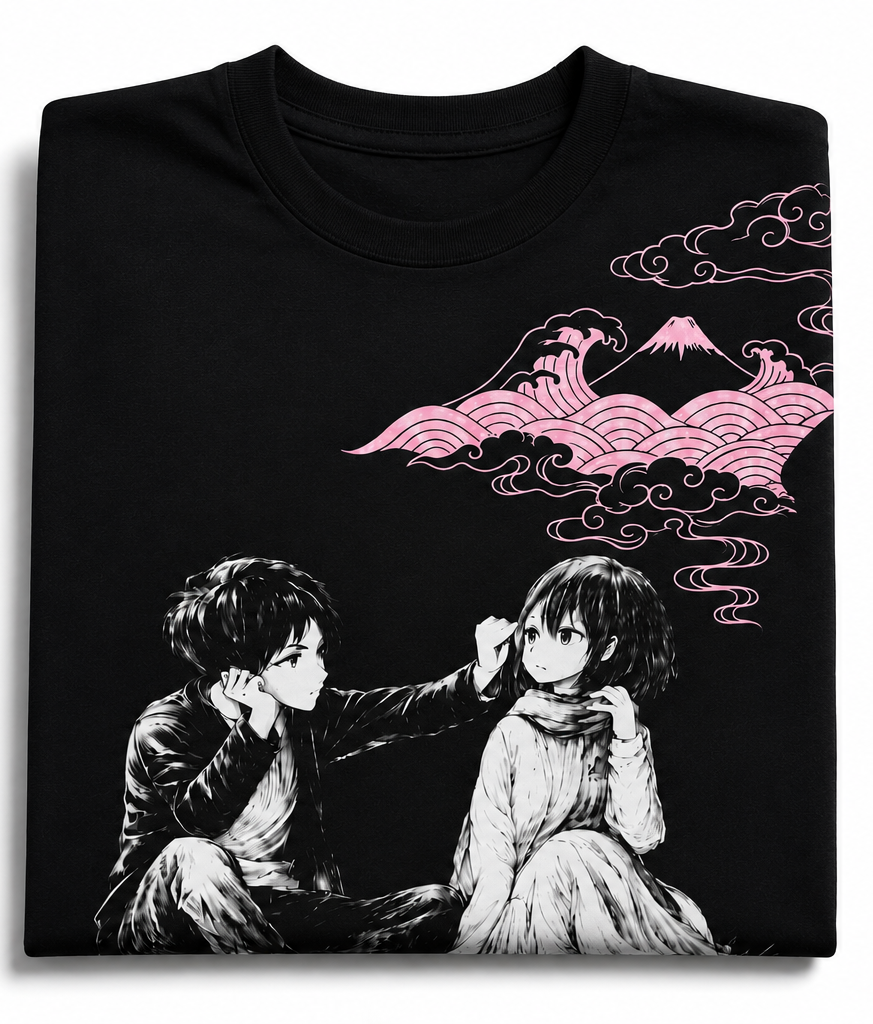 Anime Oversized Drop Shoulder T-Shirt – Black - Image 2