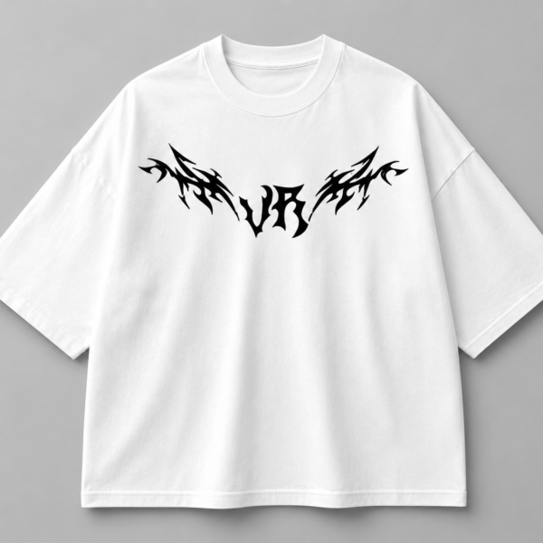 Premium White Oversized Tribal Graphic T-Shirt
