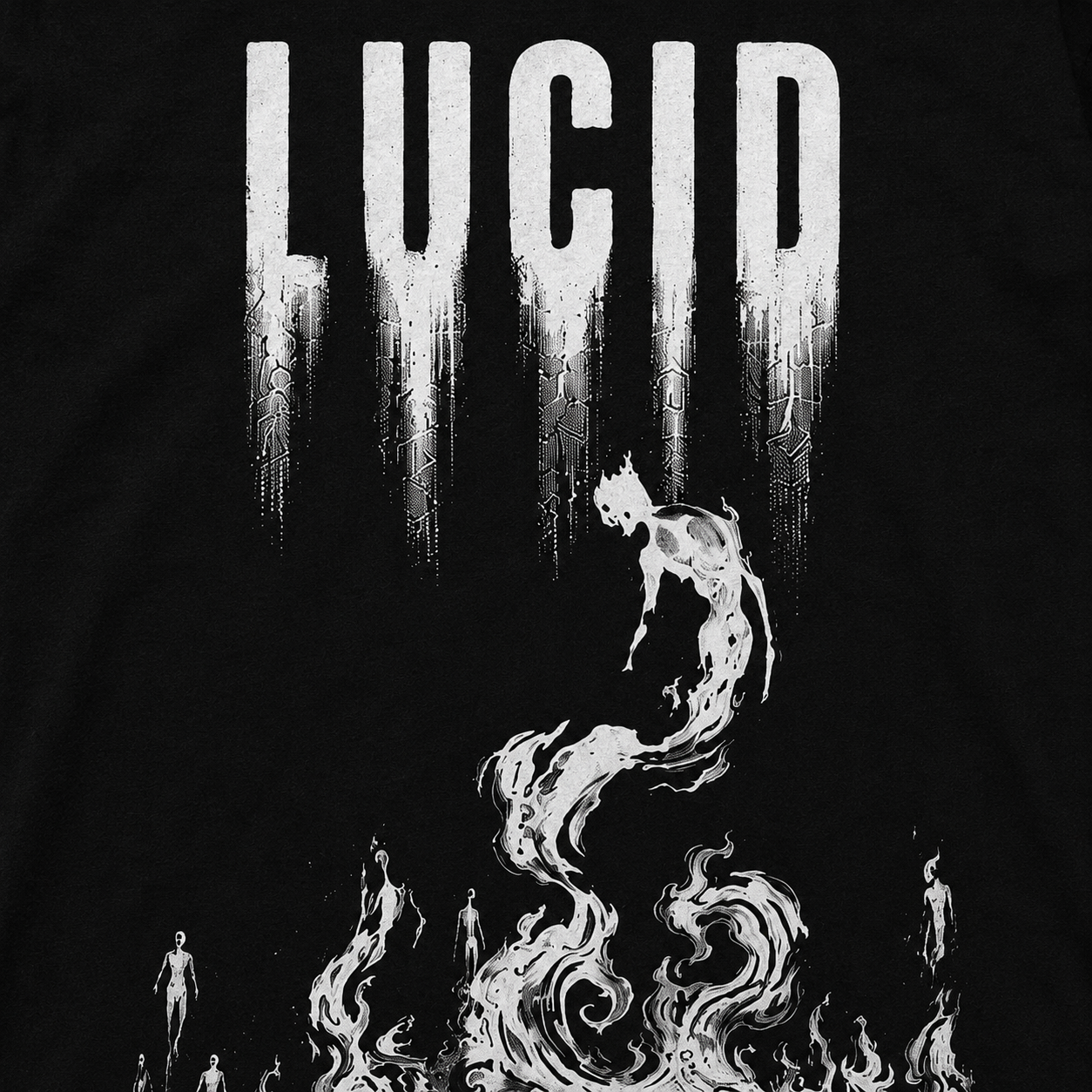 Lucid Oversized Graphic T-Shirt – Black (240 GSM Premium Cotton) - Image 3