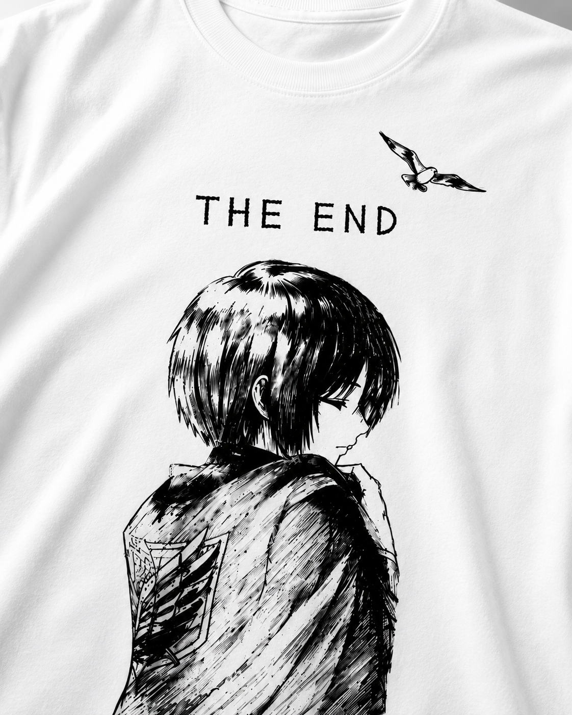 The End Oversized White Anime Graphic T-Shirt - Image 3